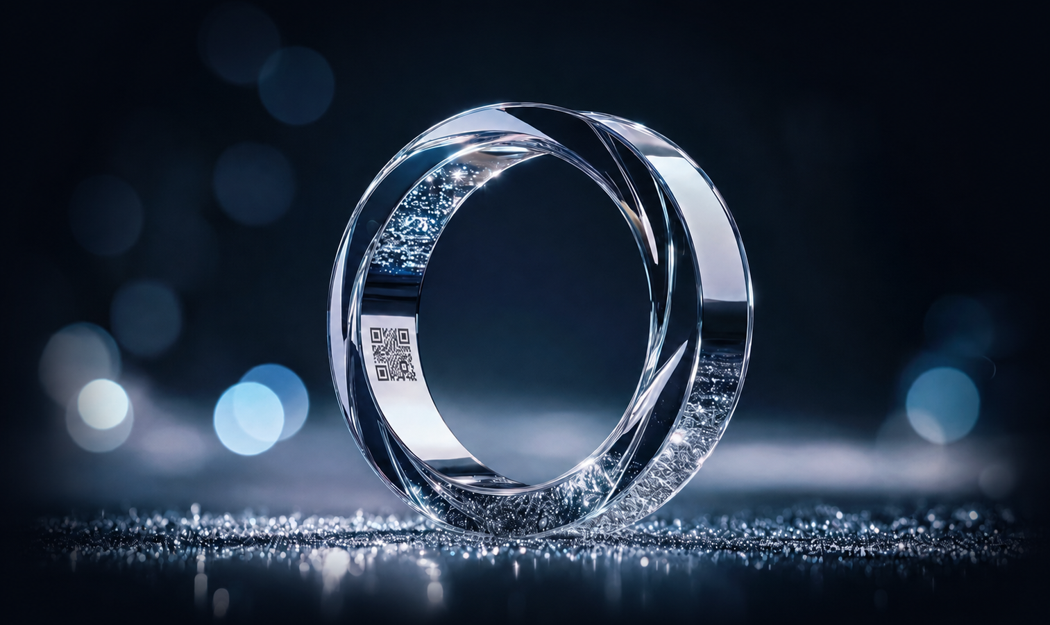 Anello tecnologico con QR code — autenticità e asset intangibili